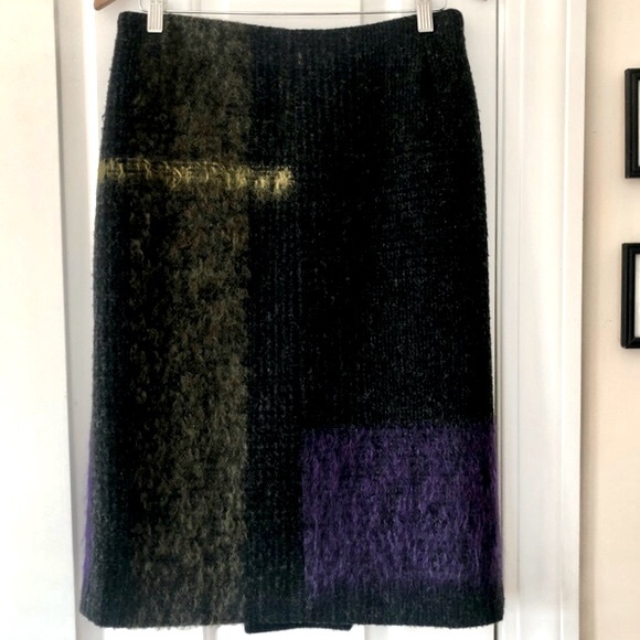 Dries Van Noten Dresses & Skirts - Dries Van Noten Wool/Mohair Color Block Skirt